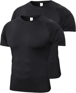 2 or 3 Pack Men's Cool Dry Compression Shirts Short Sleeve Sports Athletic Workout Base Layer Undershirt Tops