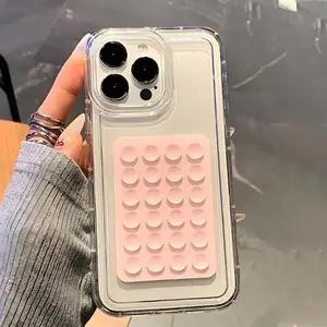 Solid Color Phone Case with Suction Cup, Anti-drop Soft Phone Case, Phone Accessories Compatible with iPhone 11 12 13 14 15 Pro Max, Casing, Phone Cover Casing