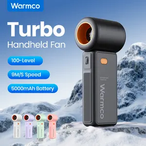 Warmco Handheld Portable Turbo Fan [16H Max Cooling] 5000mAh Rechargeable Personal Battery Operated 100-Level Wind Control Mini Small Pocket Fan for Travel Outdoor Office Makeup