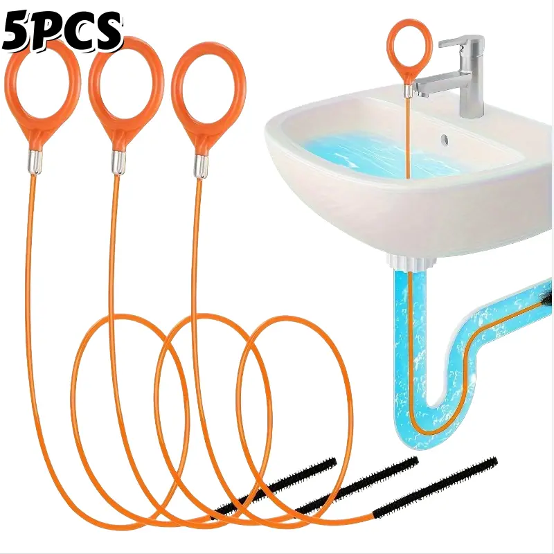 5 Pack Drain Clog Remover Tool,Drain Hair Cleaning Tool for Shower Kitchen Sink Bath Tub Bathroom Sink Snake Hair Remover for Kitchen,Sink Bathroom,Tub Toilet,Sink Blockage Remover