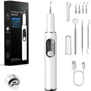 Rechargeable Electric Teeth Cleaning Tool with Replacement Heads & Manual Auxiliary Cleaning Tools, Oral Irrigator for Home Use, Tartar Remover for Teeth,Remover Teeth Cleaning Kit #SummerVibes