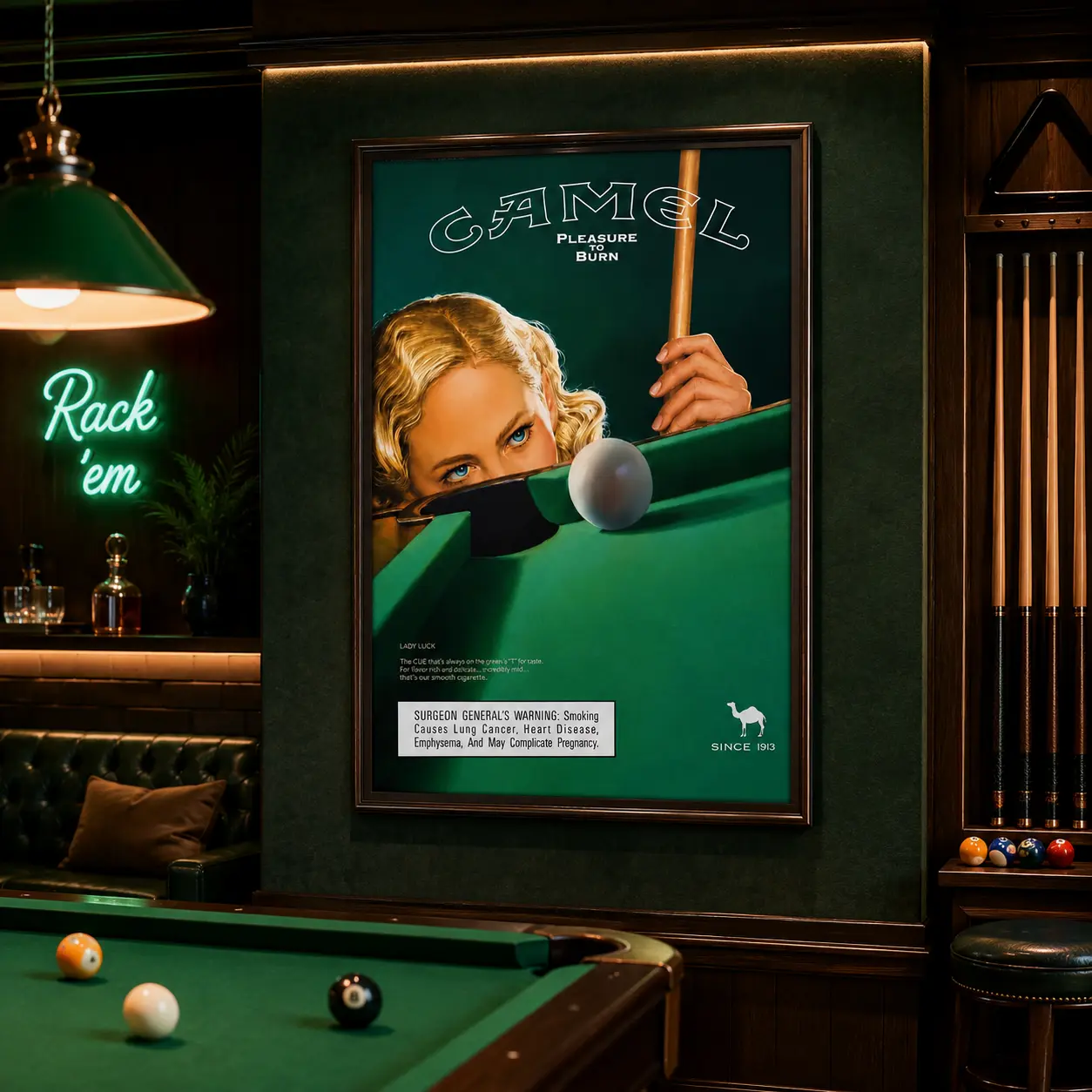 Retro Billiards Woman Poster, Vintage Pool Wall Art Decor, Classic Home Decor for Bar, Man Cave
