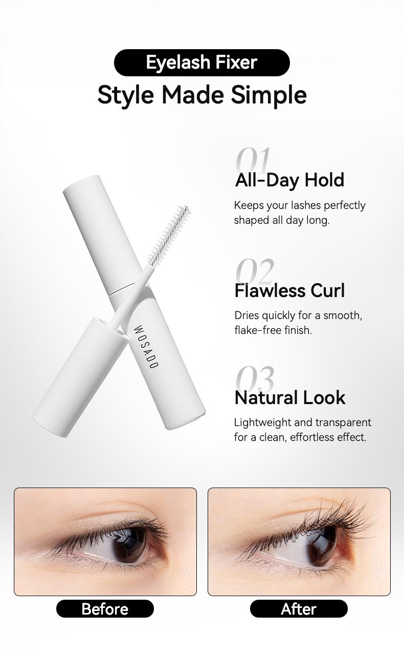 Wosado Eyelash Fixer set long-lasting curl Makeup Mascara