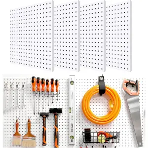 White Pegboard, Pegboard Panels, 16-inch X 16-inch Peg Board for, Gaming, Craftroom, etc, 4PC as units on hand are 16X 16, 4 pieces.