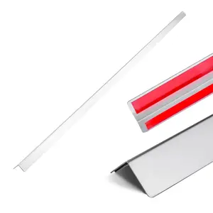 VEVOR 10-Pack 304 Stainless Steel Wall Corner Protectors, 1.5x1.5x96 in Rust-Resistant 90-Degree Metal Edge Trim, Tool-Free Installation with 3M Tape for Home, Commercial Use, 96 In
