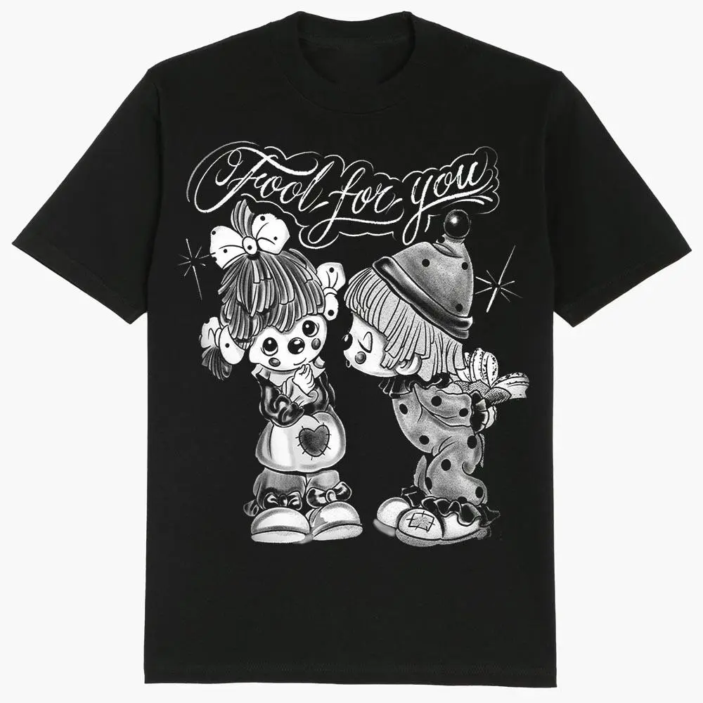Fool 4 U Men's Round Neck Short-Sleeve Casual Cotton T-Shirt - Chicano Lowrider Menswear, Gangster Mexican Fashion Clothing, Ideal for Daily Life & Work Gifts, Shortsleeve, Streetwear, Top, Tshirt, Tops, Mens Clothing
