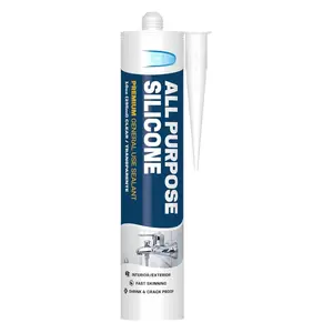 Purpose ,  General Use Acetoxy Sealant,  Flexible  for Bathroom, Kchen, Windows, Doors, Showers, Indoor, Outdoor Sealing, 10 oz, Clear