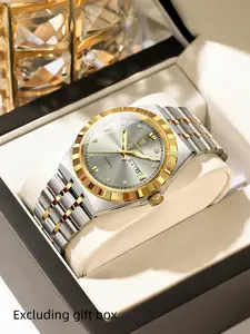 Poedagar Original Military Men's Watch Quartz Week Date Watch Men's Waterproof Luminous Stainless Steel Wristwatch Watch Men's Watchrap