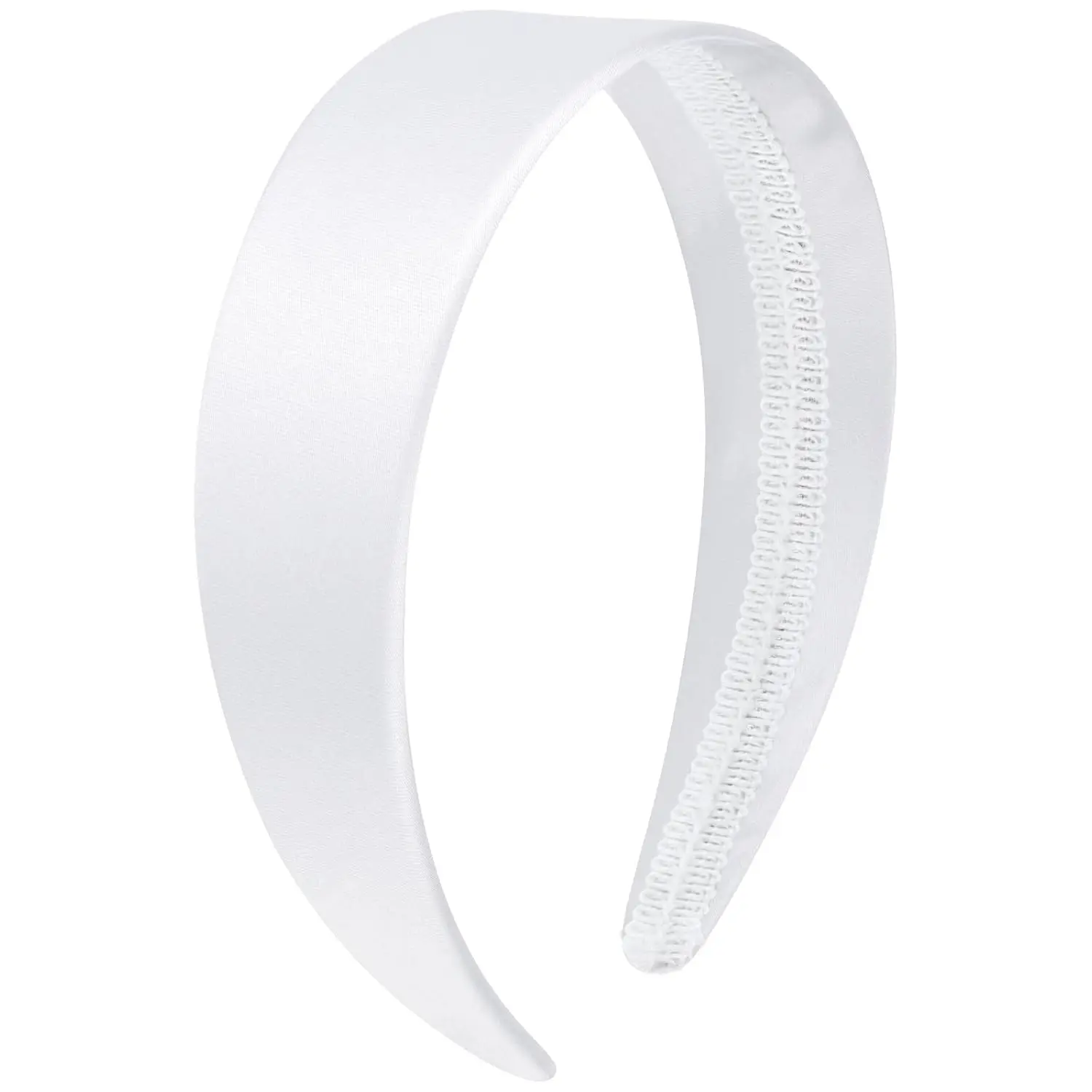 White Headband 1.6 Inch Wide Silk Satin Headband Women Non Slip Fashion Plain  Band Solid Hair Band DIY Holiday Hair Accessories for Women Girls Diademas Para Mujer Gifts