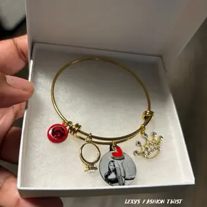 Picture charm bracelets with 3 additional charms of choice.