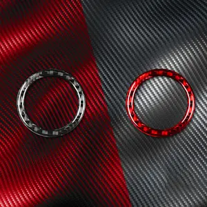 For BMW E90 E92 E93 Series 09-12 Engine Start Stop Button Ring - ABS Resin, Red & Black Accent Decoration Accessory for 320iZ4 E89 Models, Interior Styling Upgrade, Start Stop Button Ring |   Stylish Engine Cover |   Decorative Button Ring, Start Stop But