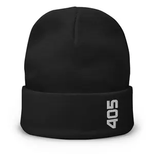 Oklahoma City 405 Area Code Minimal 405 Winter Beanie Hat Cap