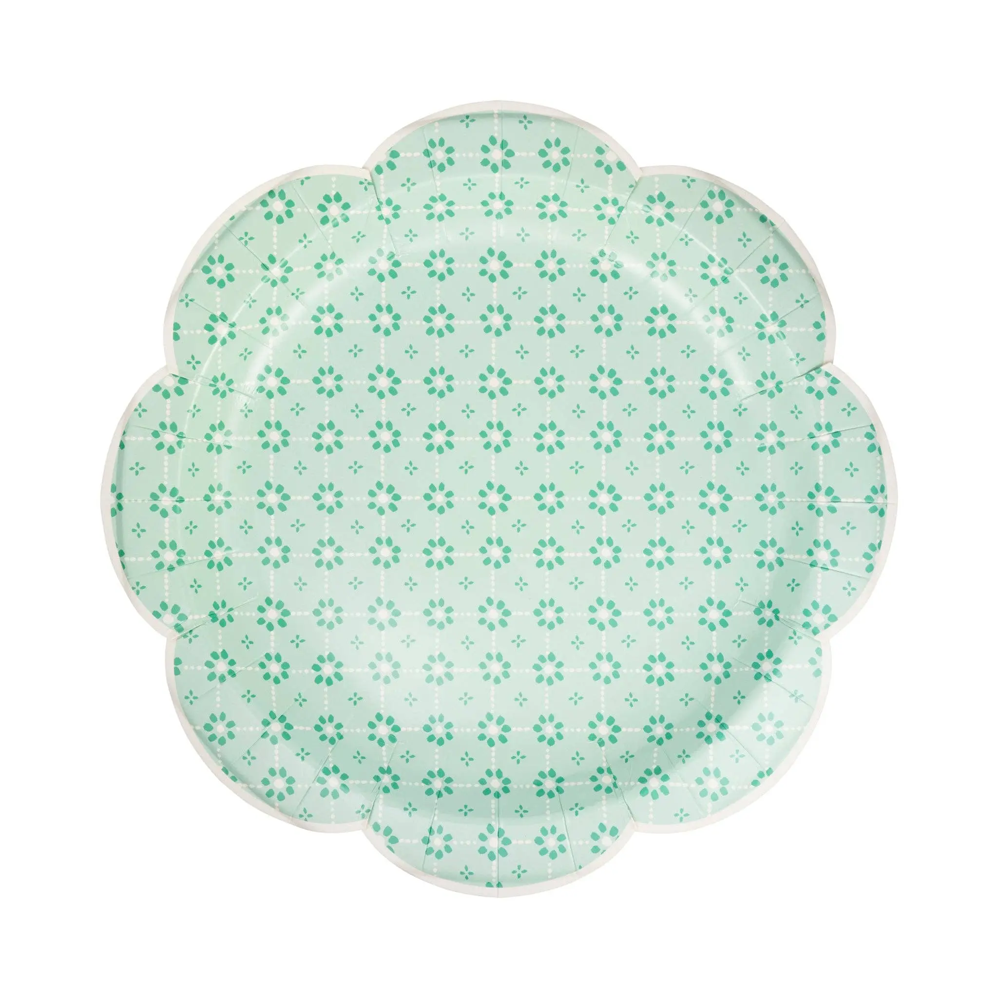 11" Green Wicker Plate