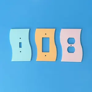 Mid Century Wavy Modern Light Switch Cover 3D Printed PLA Eco Friendly Design Multiple Configurations & Color Options for Home Decor Atomic Retro Style