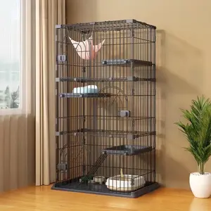 Extra Large 70.86*39.37*25.6in 4-Layer Detachable Metal Cat Cage with Ladder and Hammock - 3 Colors Optional comfy bed