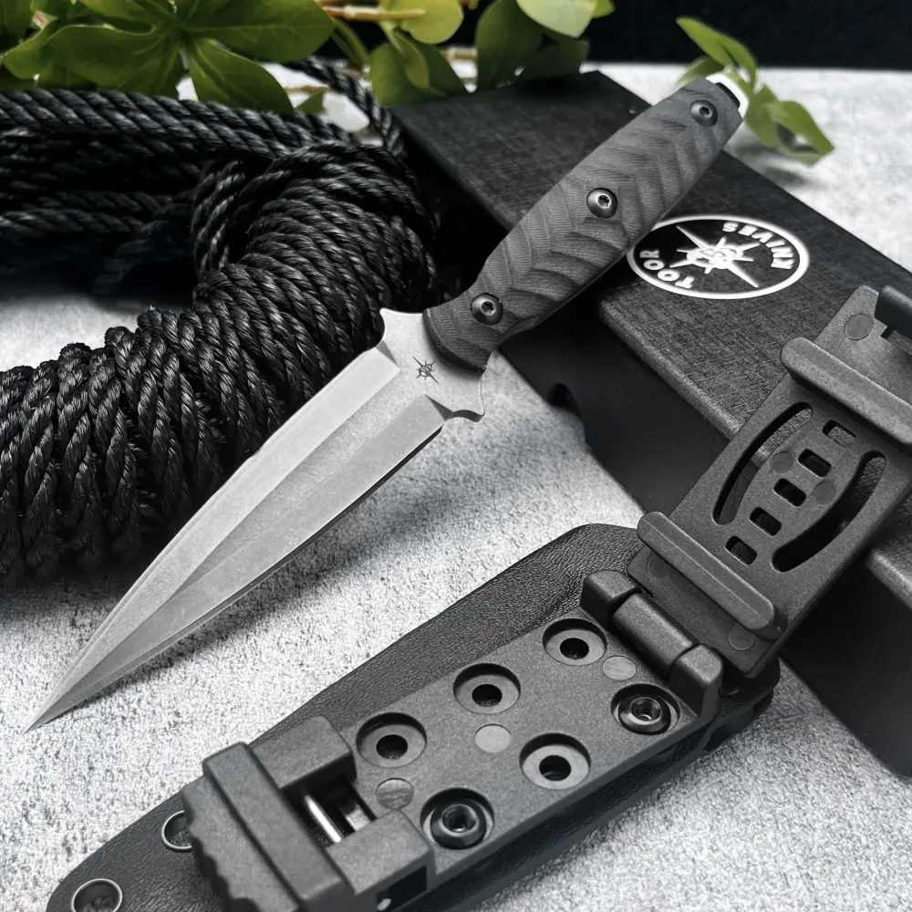 New TOOR Jungle Fixed-Blade Knife (with Sheath) – High-Hardness 8Cr13Mov Blade, G10 Handle – Portable Camping Survival Knife, Multi Use Knives for Outdoor Adventures, Rescue, Cutting, Fishing, and Hiking