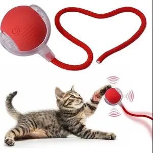 Electric Interactive Ball Toy for Cats with Rope