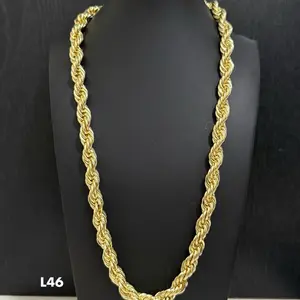 10mm 24” 14K Gold Filled Rope Chain Necklace (NOT SOLID GOLD) | Non-Tarnish, Water Resistant, Heavy Statement Chain