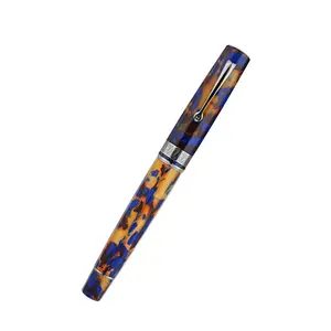 Omas Paragon Fountain Pen, Blue Lucen Finish, Silver Trim, Premium Office Writing Pens