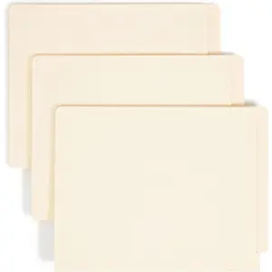 Shelf-Master End Tab File Folders, 100 Count, Manila, Reinforced Straight-Cut Tabs, Letter Size (24110)