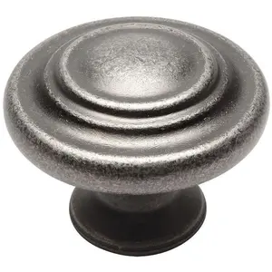 Cosmas 9971WN Weathered Nickel 3 Ring Cabinet Knob