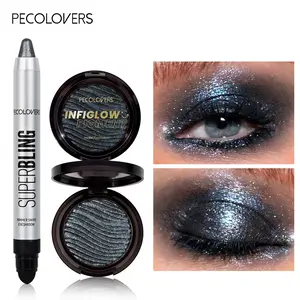 2pcs/set Blue Eye Set, Shimmer Blue Eyeshadow Stick + Matte Blue Single Eyeshadow, Highly Pigmented Blendable, Long-Wear Waterproof, Perfect for Daily & Party