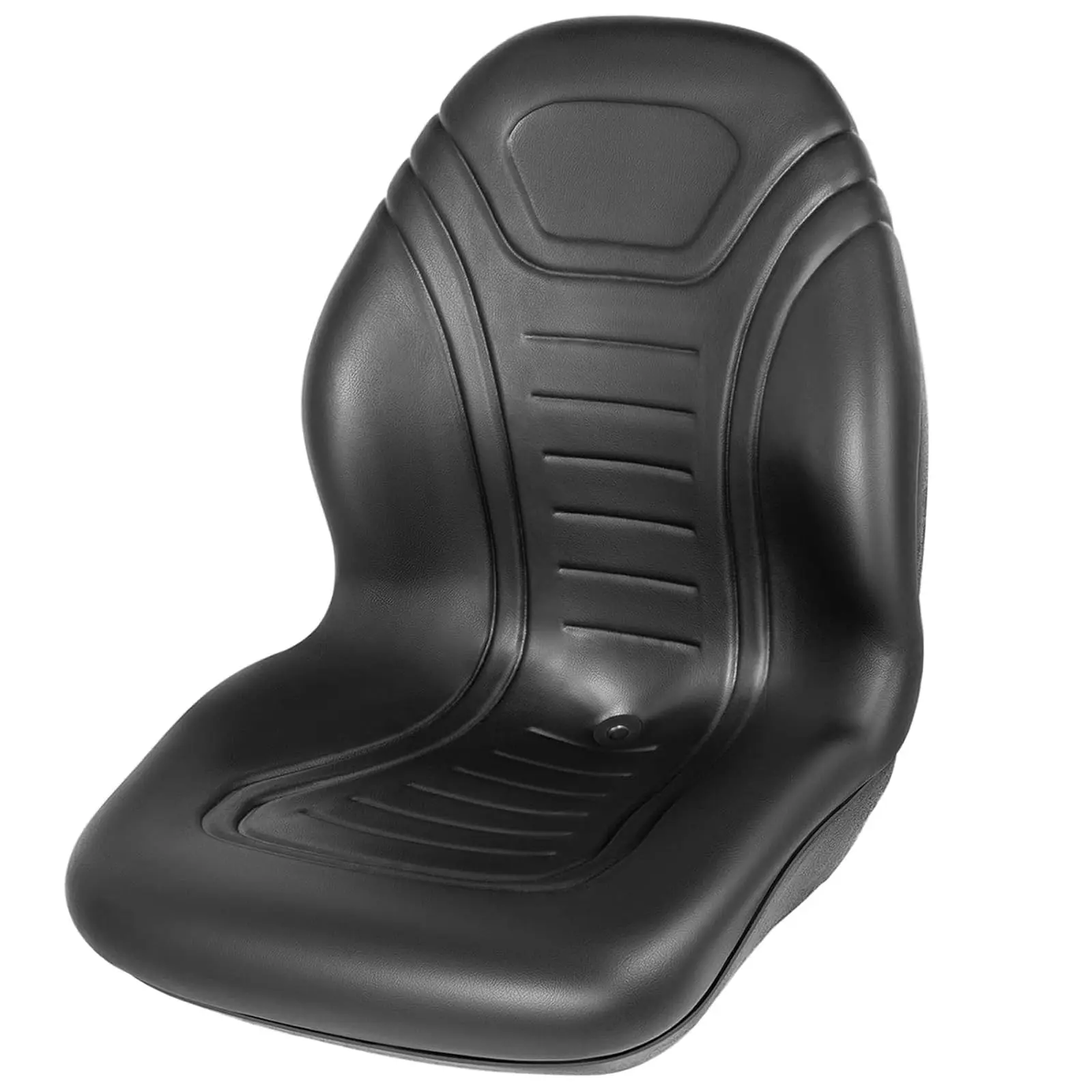 Universal Tractor Forklift Seat, Black Vinyl Seat, Backs Up with Center Drain Handle, Fits Forklifts & Lawn Mowers