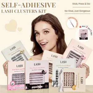 Lashterally Self-Adhesive Lash Cluster Kit 7 Styles Glue-Free Easy Removal Natural Lashes 10mm/12mm/14mm Lightweight 24+ Secure Hold 72/90/110/120 Eyelashes Clusters for Flawless Makeup - Cosmetic
