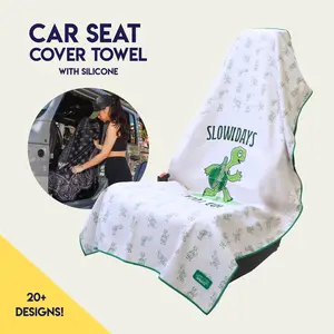 Slow Days Still Count Car Seat Cover Towel - Silicone-Lined Hood Universal Fit Car Seat Cover Towel for Sweat Protection