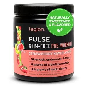 Legion Pulse Natural Pre-Workout Supplement Caffeine-Free - 20 Servings (Strawberry Kiwi)