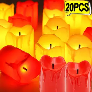 1-20Pcs Black Wick LED Candles Battery Powered Flameless Mini Tea Light Simulation Candle Lamp Wedding Birthday Party Decoration