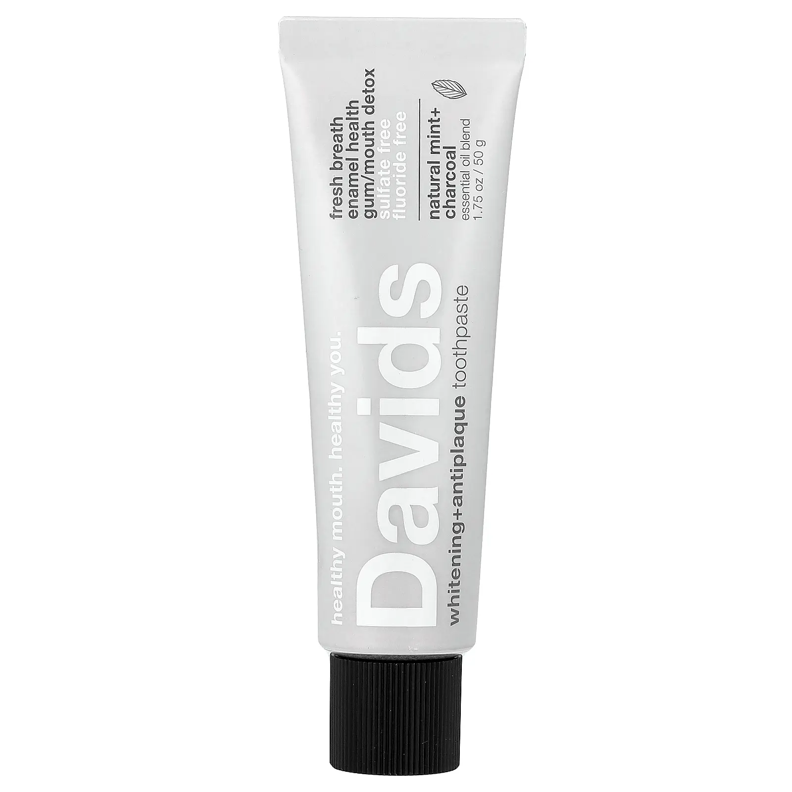 Davids Whitening + Antiplaque Toothpaste, Natural Mint + Charcoal, 1.75 oz (50 g) Davids Whitening + Antiplaque Toothpaste, Natural Mint + Charcoal, 1.75 oz (50 g)