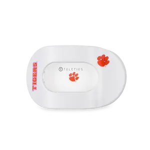 TELETIES - Go Tigers! - Clemson Medium Flat Round Hair Clip - Lay Flat, Strong Grip, Nearly Unbreakable