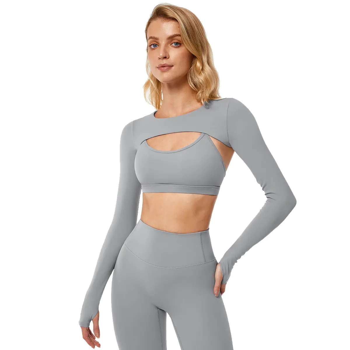 Women's Blue Fitted Training Top, Seamless Featherlight Athletic Top for Indoor-Outdoor Running and Yoga, Moisture-Wicking, Second Skin, Long Sleeve Shirt, Female, Moisture Wick, Breathable, Standard Sizes, Quick Dry, All Seasons