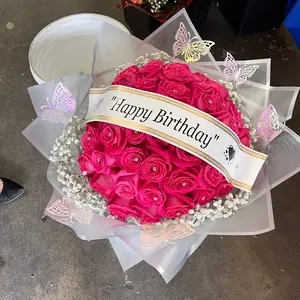 (Transparent with Edge) Korean Style Solid-Color Flower Bouquets Wrapping Paper floral wrappingpaper
