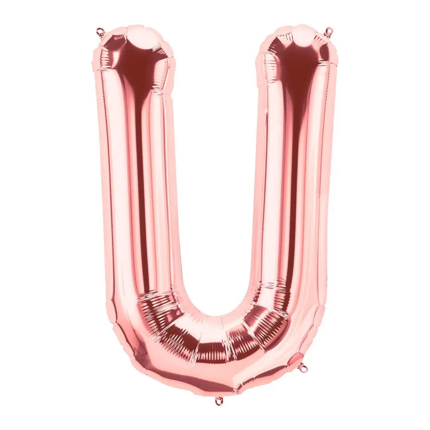 34 in U-Shaped Rose Gold Letter Mylar Foil Blow Up Balloon - 1 Unit Party Decor for Birthday, Home & Festive Party Supplies, No Warning Applicable