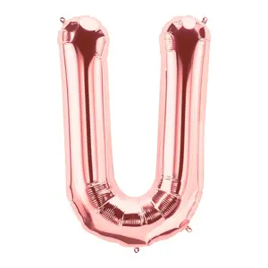 U-Shaped Rose Gold Letter 34" Mylar Balloon