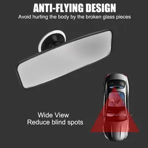 Car Rear Mirror 360° Rotates Wide-angle Rearview Mirror Universal Car-styling Adjustable Suction Cup Interior Rear View Mirror