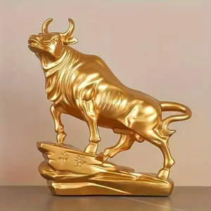 1pc Bull Spirit Soaring Bull Resin Craft Decoration Living Room Entrance Home Office Desktop Decoration Decoration Opening Gift