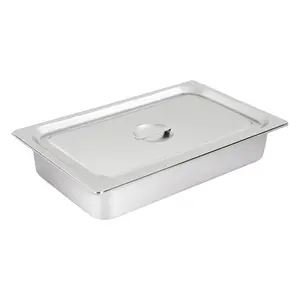 4 Pack 201 Stainless Steel Steam Table Pans with Lids 9L Commercial Home Buffet Food Storage Dishwasher Oven Freezer Safe