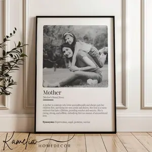 Personalized Mom Definition Photo Poster Unframed, Mothers Day Gift For Mom Mama, Custom Birthday Wall Art Keepsake Print