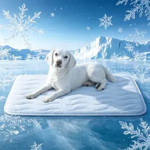 Cooling Pet Mat Eco-Friendly Cooling Pad for Large Dogs Pet Owners Pet and Cat House Use in Crate Tunk Camping Outdoors Portable Machine Washable Durable Without Gel Outdoor Activities Summer Extra Large Pad for Small Big Dogs Cats