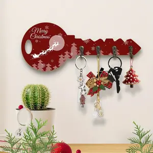 Christmas Key Hanging Plate, 1 Count Reindeer Decoration Wall Key Chain Decoration, Wall Mounted Key Hook for Entrance Hallway Front Door