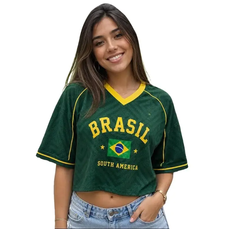 Custom Brazil Soccer Jersey Shirt, Personalized Name Number Brazilian Soccer Team Jersey, Brazil Flag Football Jerseys, Shirt Women Gift