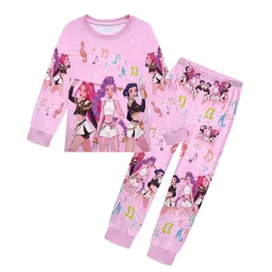 Girls Long Sleeve Pajama Set 100-160 Size, Fitted Comfortable Design