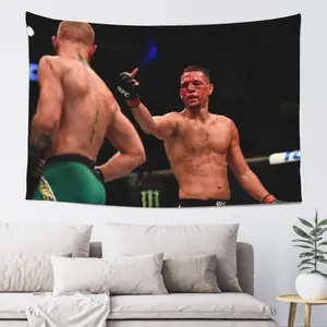 Nate Diaz Combat Heroes Tapestry 40x60in - Vibrant Wall Hanging Featuring Famous Martial Arts Icons, Great for Boxing, MMA, and Wrestling Enthusiasts