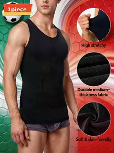 Men’s Seamless Compression Tank Top U Neck Sleeveless Stretch Undershirt Soft & Comfortable Everyday Wear