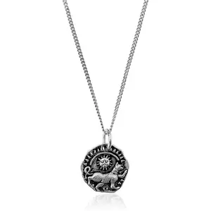Nami Men's Surfer Necklace with various Pendants - Men's Premium Silver Necklace Ancient Look - Stainless Steel with Silver Alloy - Handmade Link Chain ~ 23 in - Birthday Gift for Him