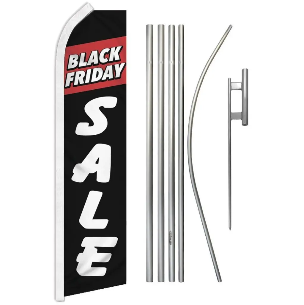 Unique Print Steel-Aluminium Flag & Pole Kit, Polyester Banners for Home, Festive Party Advertising Backdrops (Black Friday Sale), Home Supplies, Windproof