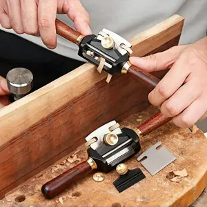 Adjustable Two Handed Mini Planer Tool,Aluminum Alloy Woodworking Cutting Plane Spokeshave Hand Trimming Tool Manual Wood Planer